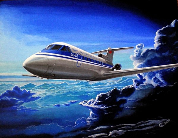 Самолет живопись