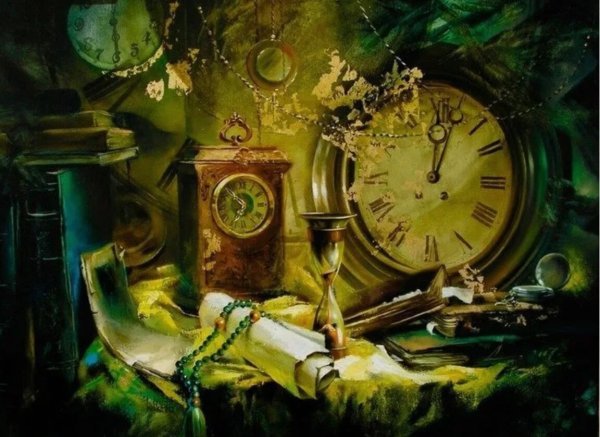 Часы картина на холсте