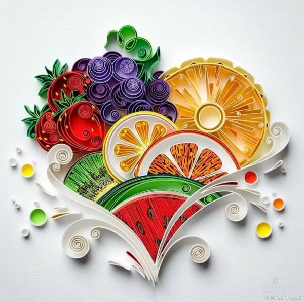 Фрукты из квиллинга