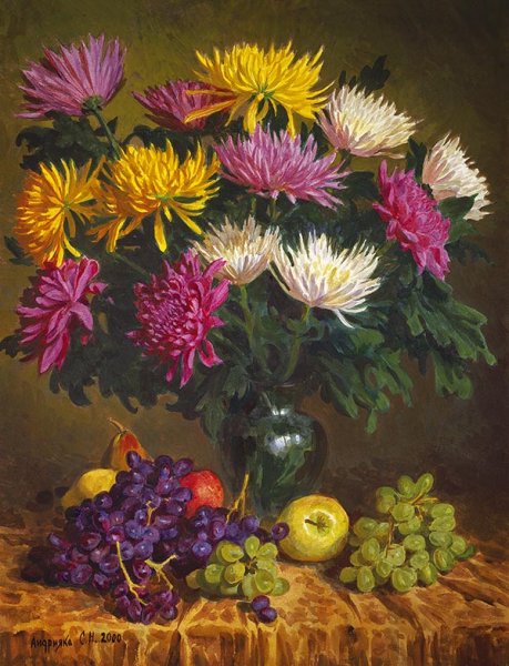 Сергей Андрияка цветы акварелью