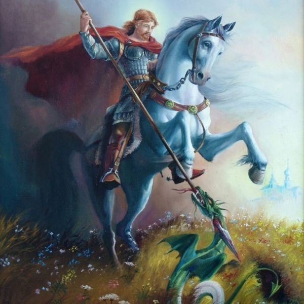 Икона Святого Георгия Победоносец и дракон