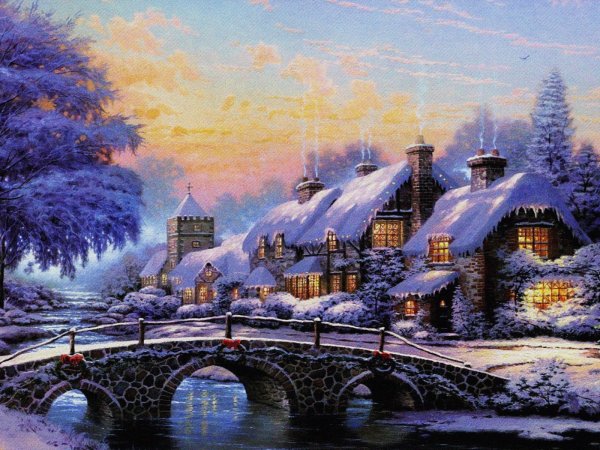 Thomas_Kinkade мост Голландия