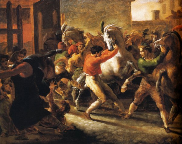 Теодор Жерико бег свободных лошадей в Риме