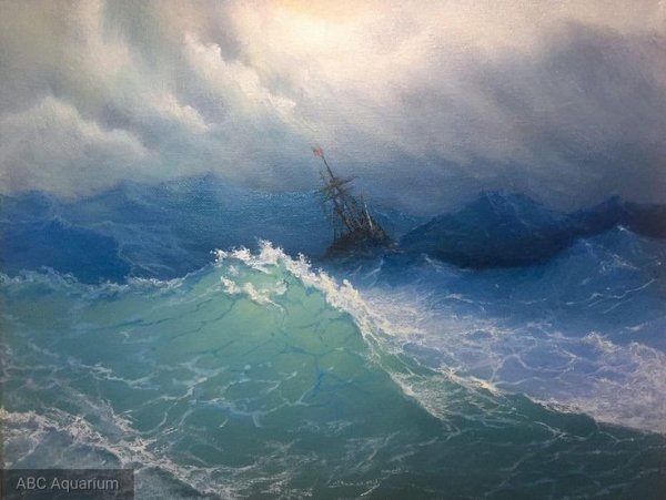 Картина бушующее море Айвазовский