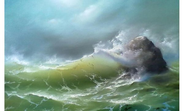 Иван Константинович Айвазовский среди волн