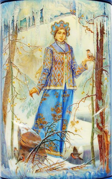 Дубовикова Галина красавица Федоскинская лаковая миниатюра