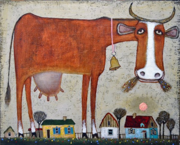 Наивная живопись животные