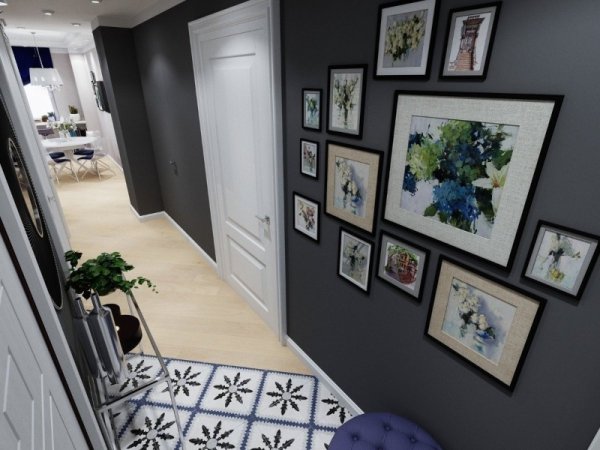 Фоторамки в интерьере прихожей