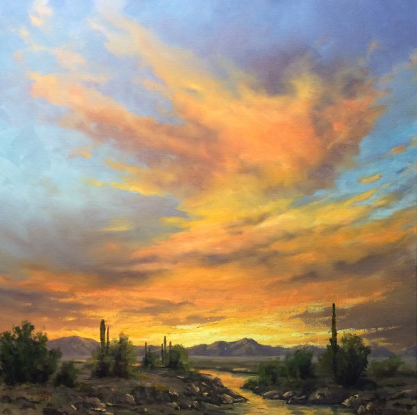 Рассвет живопись маслом