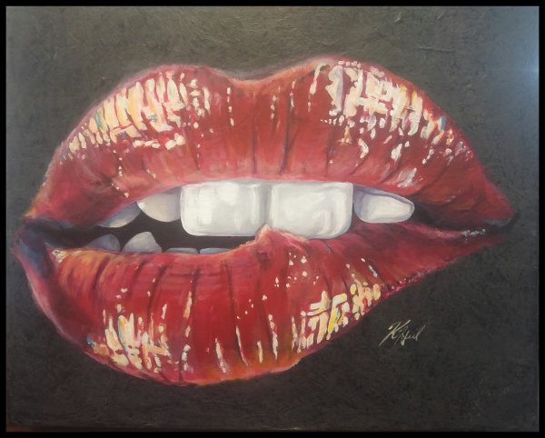 Красные губы арт