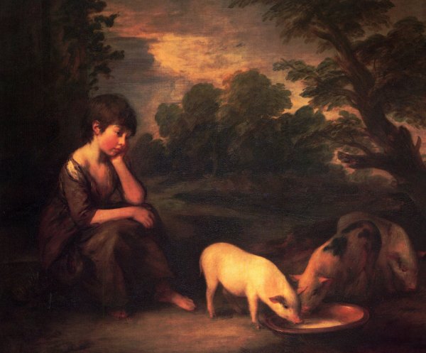 Томас Гейнсборо girl with Pigs