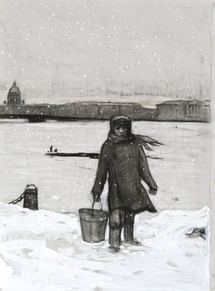 Блокада Ленинграда зима 1941 Нева