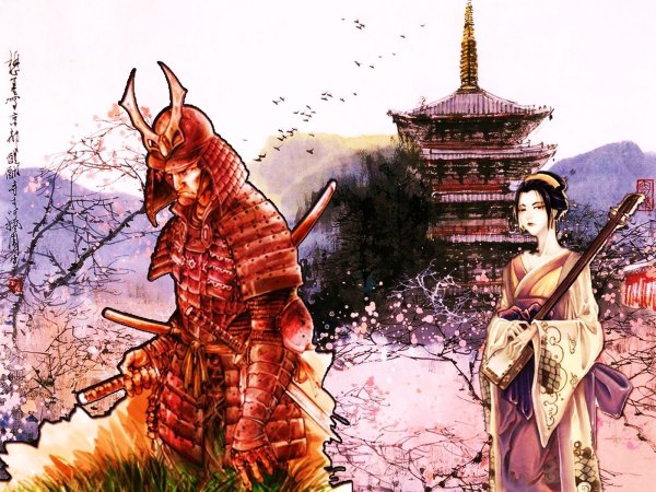 Кимоно самурая эпоха Эдо