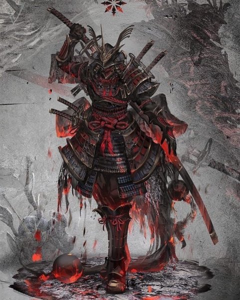 Японский Ронин - демон арт