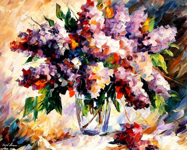Художник Леонид Афремов цветы