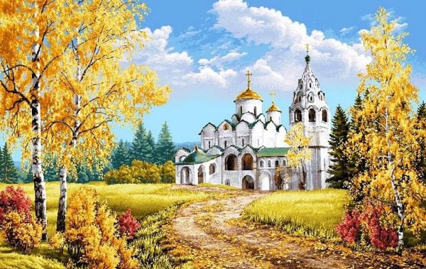 Гобеленовая картина Тихвинский храм