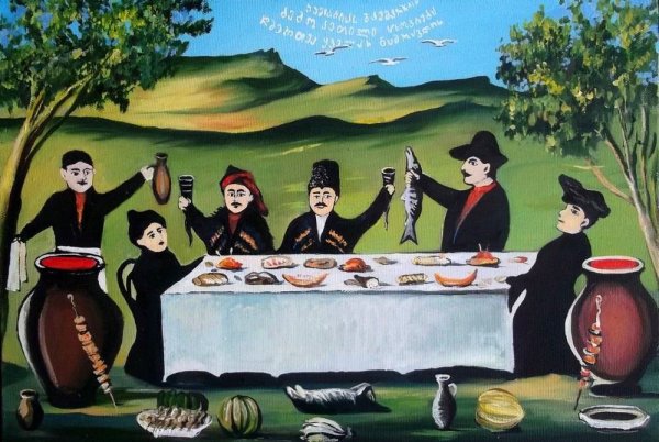 Нико Пиросмани картина застолье