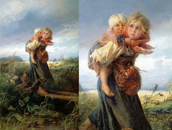 Константин Маковский «дети, бегущие от грозы», 1872 г.