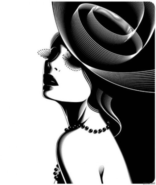 Женский силуэт в графике