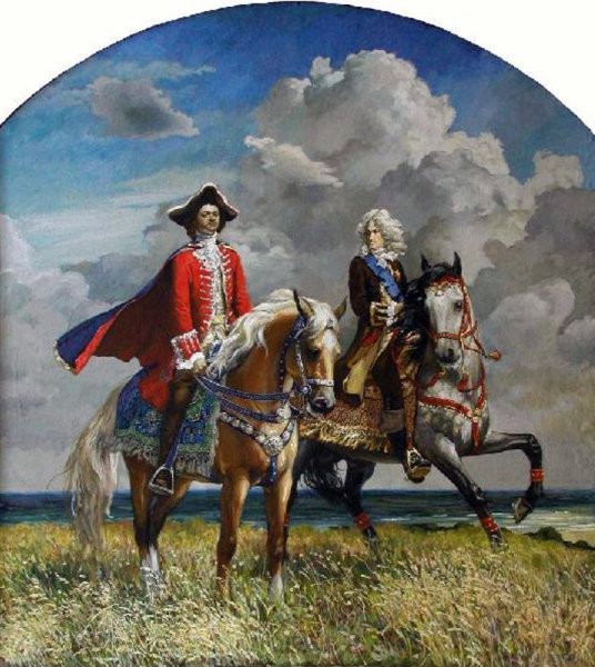 Юрий Панцырев. Пётр i и а. д. Меншиков. 1980