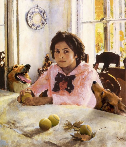 Девочка с персиками Серова