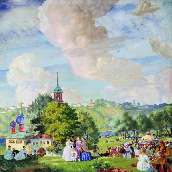 Борис Михайлович Кустодиев, "летний пейзаж", 1922 г.