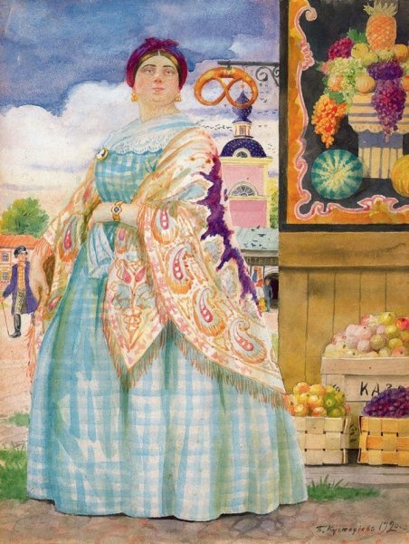 Борис Кустодиев Купчиха за чаем