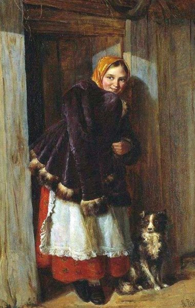 Николай Ефимович Рачков "у калитки" (1871) Третьяковская галерея