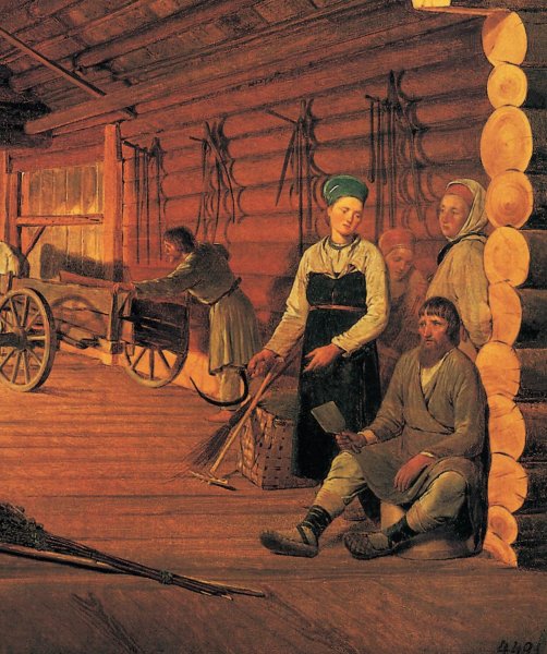 Гумно картина Венецианова