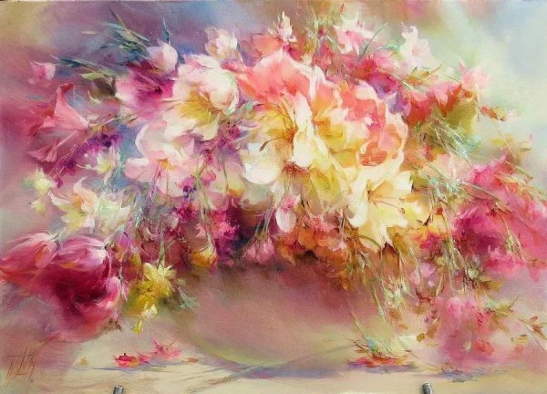 Живопись мастихином цветы Патрушев Дмитрий