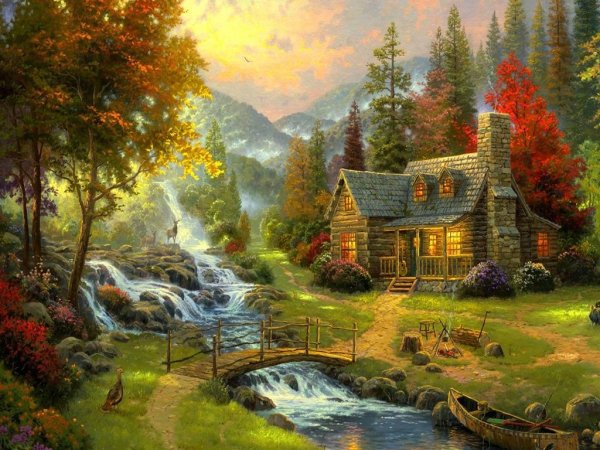 Томас Кинкаде живопись горы