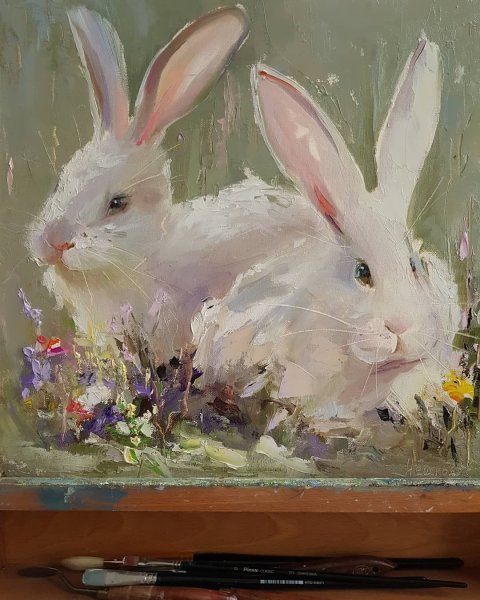 Кролик живопись