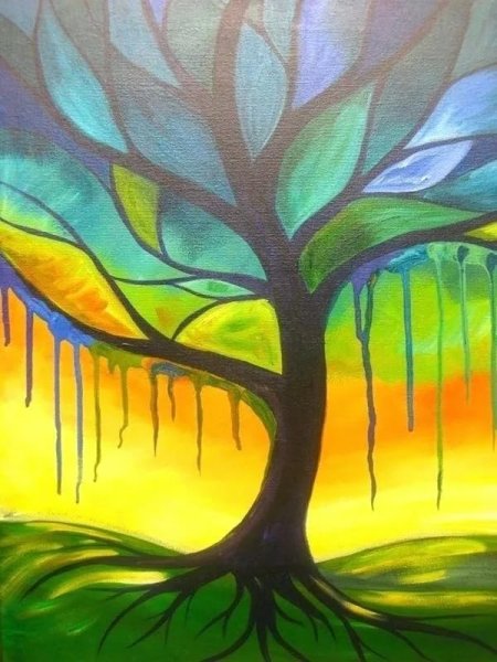 Простые рисунки красками