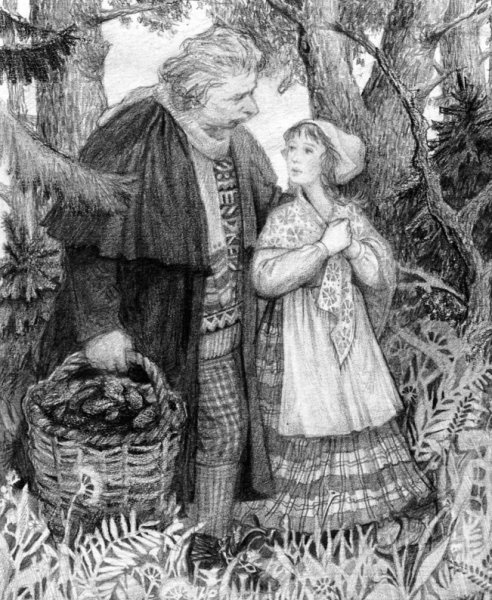 Паустовский корзина с еловыми шишками