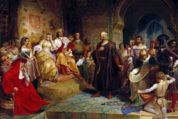 Колумб перед королями Фердинандом и Изабеллой