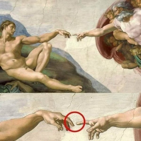 "Сотворение Адама" Микеланджело, 1511