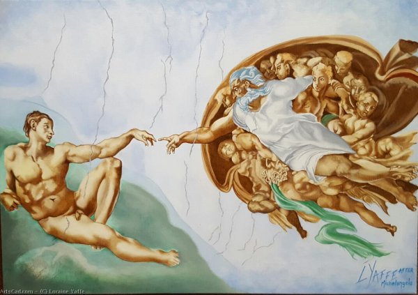 Фреска Микеланджело Сотворение Адама