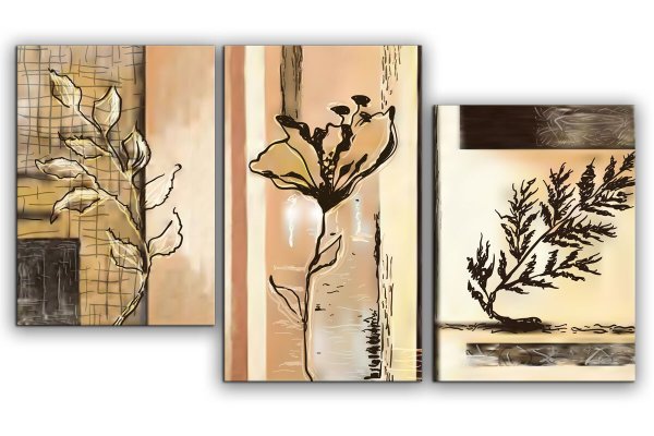 Модульная картина Картиномания необычный триптих