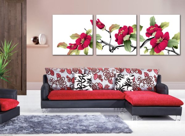 Триптих с цветами