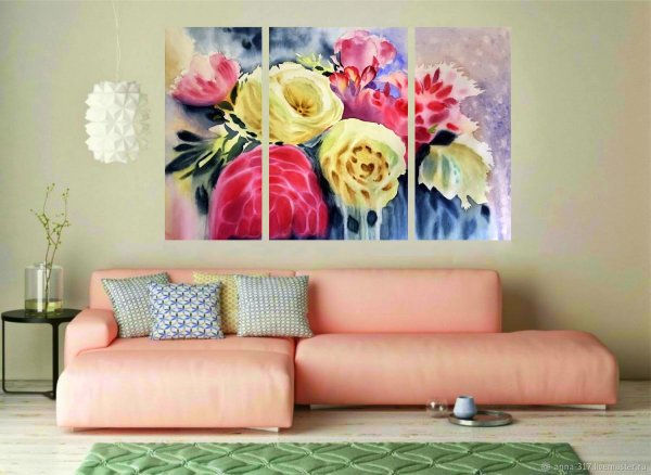 Триптих в интерьере