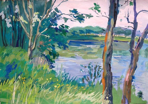 Живопись гуашь Мастрюковские озера