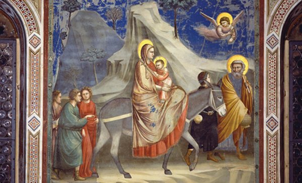 Джотто бегство в Египет фреска