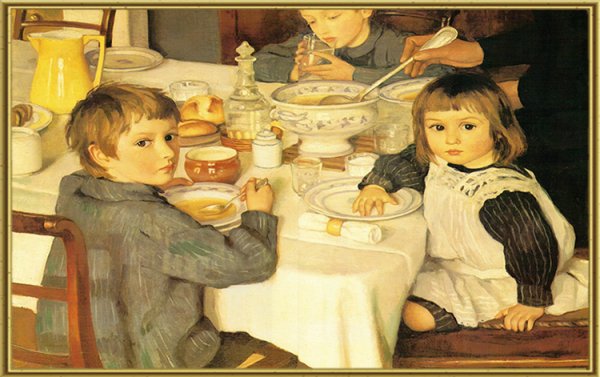 Картина Зинаиды Серебряковой за обедом