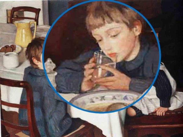 Зинаида Евгеньевна Серебрякова за обедом