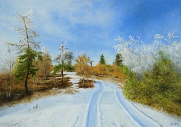 Левитан зимняя дорога