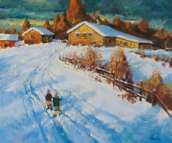 Кремер Марк художник картина зима в Питере