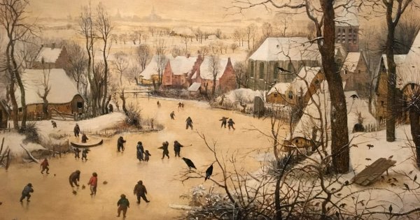 Питер брейгель старший. "Пейзаж с конькобежцами и ловушкой для птиц"