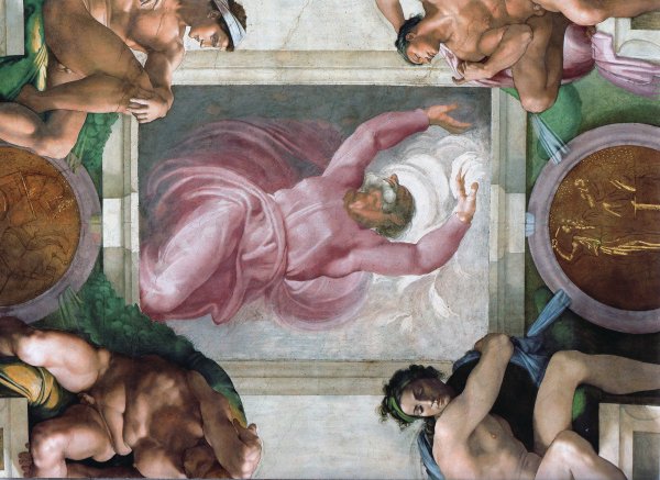Микеланджело капелла Бог