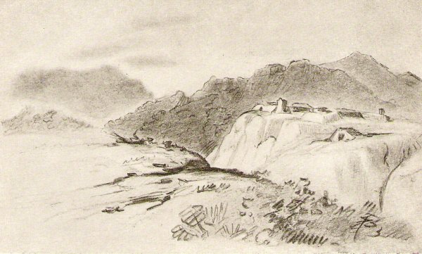 Пейзаж с мельницей и скачущей тройкой Лермонтов