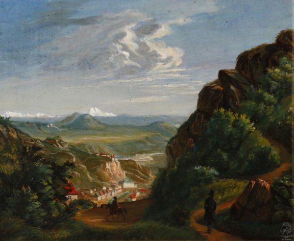 Картина Лермонтова военно-Грузинская дорога близ Мцхета